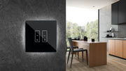 5er-Kit E2S PLUS Hausautomationsschalter für Markisen und Rollläden - Platte aus schwarzem gehärtetem Glas, für Rohrmotoren mit Endschaltern