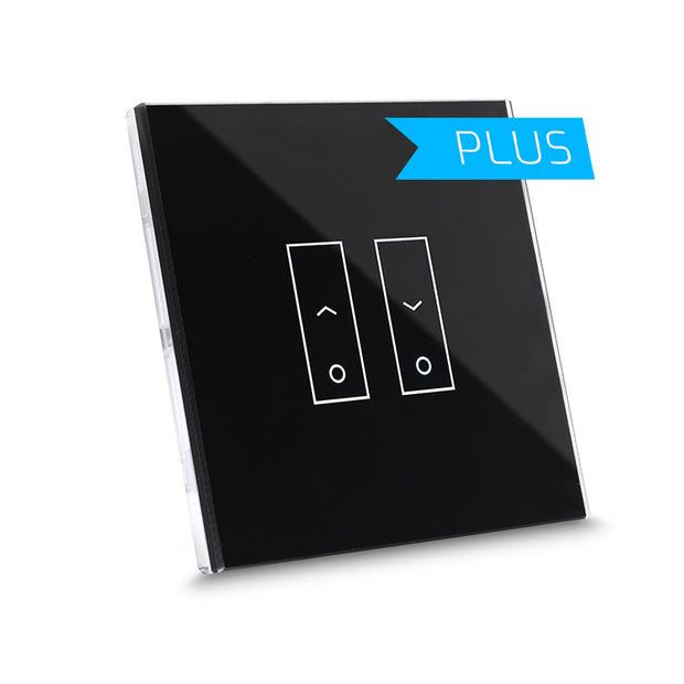 E2S PLUS Smart wifi switch für Jalousien und Rollläden - aus hochwertigem gehärtetem Glas, mit einstellbarer Hintergrundbeleuchtung und in 5 verschiedenen Farben erhältlich